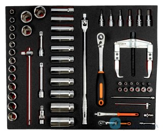 Zestaw nasadek 1/4" + 1/2", 58 elementów BAHCO