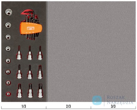 Wkład narzędziowy 1/2" - 25 elem. BAHCO