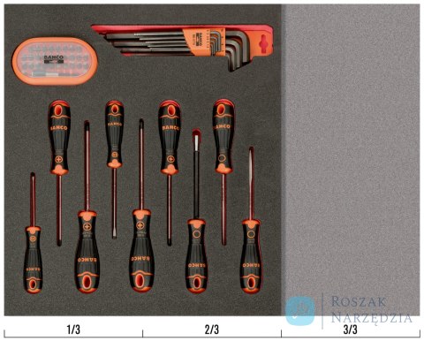 Wkład narzędziowy - wkrętaki, imbusy, zestaw bitów 49 el. BAHCO