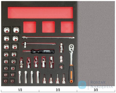 Wkład narzędziowy 3/8'' - 36 elementów BAHCO