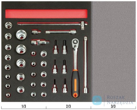 Wkład narzędziowy 1/2" - 35 elementów BAHCO