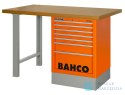 Stół warsztatowy 6 szuflad z blatem MDF 1500x750x1030 mm (pomarańczowy) BAHCO