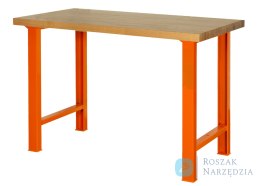Stół warsztatowy z drewnianym blatem 1500x750x1030 mm (pomarańczowy) BAHCO