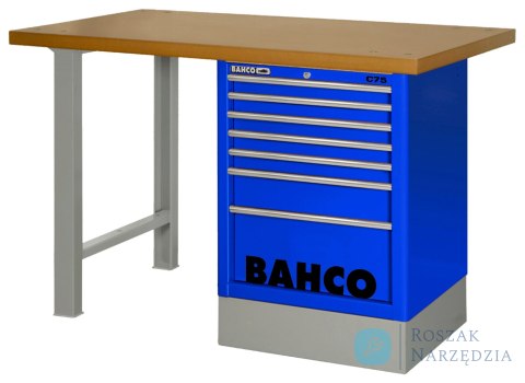 Stół warsztatowy 6 szuflad z blatem MDF 1800x750x1030 mm (czarny) BAHCO