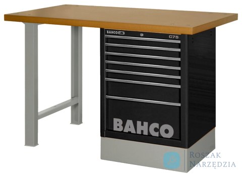 Stół warsztatowy 7 szuflad z blatem MDF 1500x750x1030 mm (czarny) BAHCO