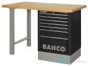Stół warsztatowy 6 szuflad z blatem drewnianym 1800x750x1030 mm (czarny) BAHCO