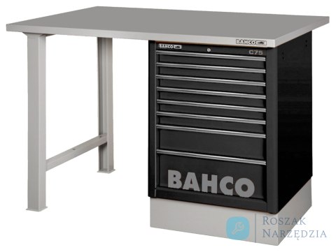 Stół warsztatowy 7 szuflad z blatem stalowym 1800x750x1030 mm (czarny) BAHCO