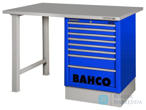 Stół warsztatowy 6 szuflad z blatem stalowym 1500x750x1030 mm (niebieski) BAHCO