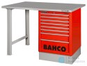 Stół warsztatowy 7 szuflad z blatem stalowym 1800x750x1030 mm (czerwony) BAHCO