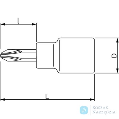 Nasadka trzpieniowa 1/4" do śrub Phillips PH1 do pracy na wysokościach BAHCO