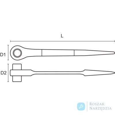 Klucz grzechotkowy 19-22 mm do rusztowań do pracy na wysokościach BAHCO Klucz grzechotkowy 19-22 mm do rusztowań do pracy na wysokościach BAHCO