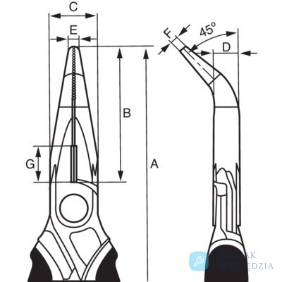 Szczypce izolowane ERGO z końcówkami wygiętymi o 45° 200 mm BAHCO Szczypce izolowane ERGO z końcówkami wygiętymi o 45° 200 mm BAHCO