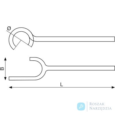 Klucz do zaworów nieiskrzący, 36 mm, AL-BR, długość 370 mm BAHCO