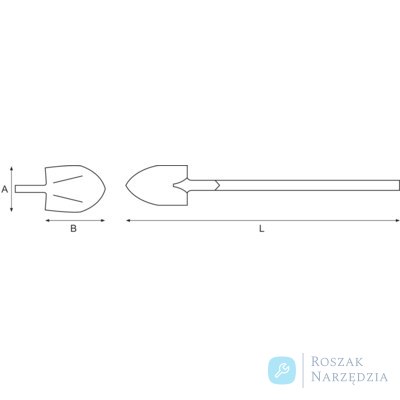 Łopata zaokrąglona nieiskrząca AL-BR 290 mm BAHCO