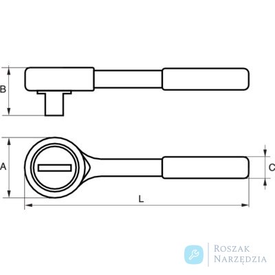 Grzechotka nieiskrząca CU-BE 1" 550 mm BAHCO