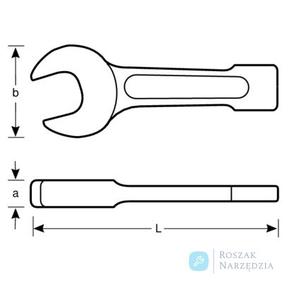 Klucz płaski otwarty do pobijania 22 mm, nieiskrzący AL-BR BAHCO