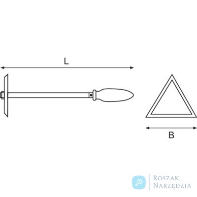Skrobak trójkątny nieiskrzący 450mm BAHCO