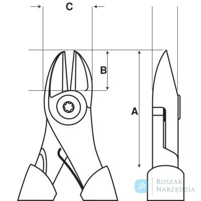 Szczypce tnące poprzeczne CU-BE 160 mm BAHCO