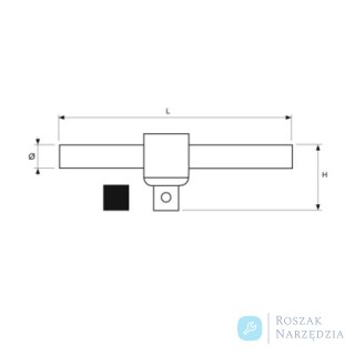 Pokrętło z przesuwnym czopem 1/4" 250 mm ze stali nierdzewnej BAHCO