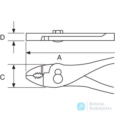 Szczypce dwupozycyjne 200 mm ze stali nierdzewnej AISI 420, rękojeści PVC BAHCO