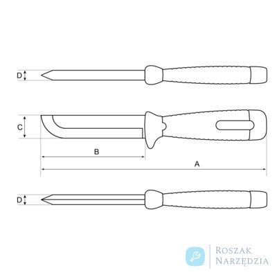 Nóż do rozbijania, długość ostrza 103 mm, szerokość ostrza 25 mm BAHCO