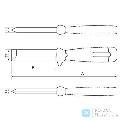 Nóż z prostokątnym ostrzem długość 100 mm szerokość ostrza 25 mm BAHCO