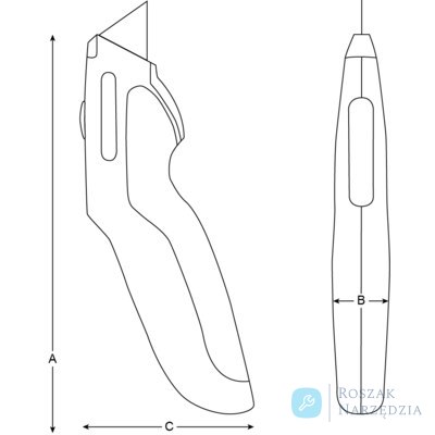 Nóż techniczny ERGO - wysuwany, 170 mm BAHCO