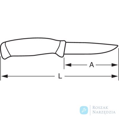 Nóż ciesielski ze stali nierdzewnej, długość 100 mm, etui BAHCO