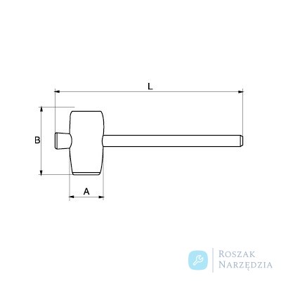 Młotek gumowy 90 mmz drewnianym trzonkiem BAHCO
