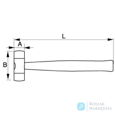 Młotek nylonowy 22 mm z drewnianym trzonkiem BAHCO