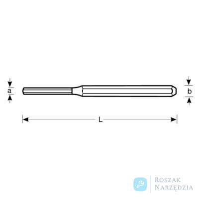 Przebijak 3.2 mm x 125 mm z rękojeścią BAHCO