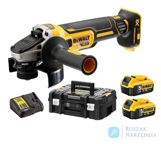 SZLIFIERKA KĄTOWA AKUMULATOROWA 125 MM XR 2*5,0AH DEWALT