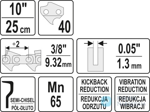 ŁAŃCUCH TNĄCY DO PILARKI 10'' 3.8'' YATO