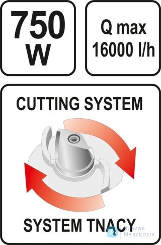POMPA DO ŚCIEKÓW 750W Z ROZDRABNIACZEM YATO