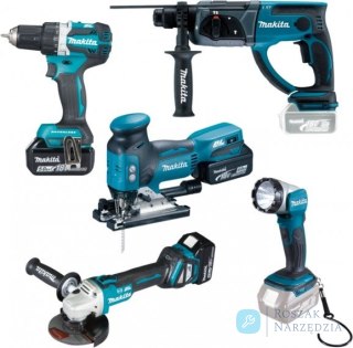 ZESTAW COMBO 18V DDF484+DGA513+DHR202+DJV181+DML802 MAKITA