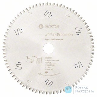 PIŁA TARCZOWA TOP PRECISION BEST FOR MULTI MATERIA 254*30/80 BOSCH