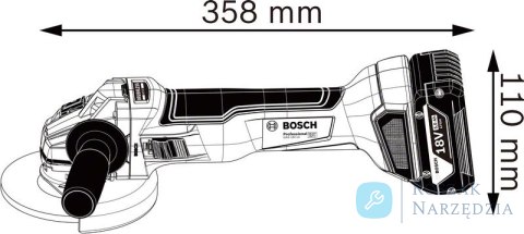 SZLIFIERKA KĄTOWA AKUMULATOROWA GWS 18V-10 125 2*5.0AH L-BOX BOSCH