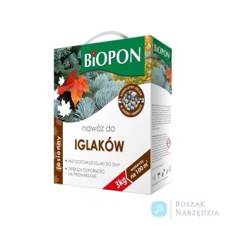 NAWÓZ - JESIENNY DO IGLAKÓW GRANULAT KARTON Z UCHWYTEM 3 KG BIOPON