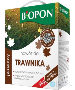 NAWÓZ JESIENNY - DO TRAWNIKA GRANULAT KARTON Z UCHWYTEM 3 KG BIOPON