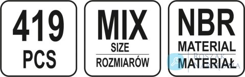 419 SZT ORINGÓW GUMOWYCH MIX YATO