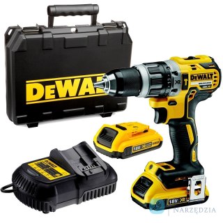 AKUMULATOROWA WIERTARKO-WKRĘTARKA Z UDAREM BL 18V 2*2.0AH DEWALT