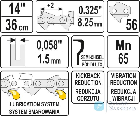 ŁAŃCUCH TNĄCY DO PILARKI 13'' .325 1.5MM 56Z YATO