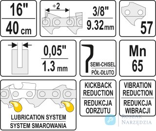 ŁAŃCUCH TNĄCY DO PILARKI 16'' 3/8' 1.3MM 57Z YATO