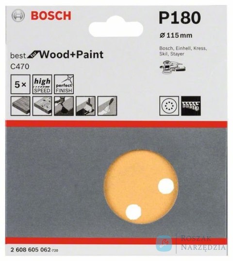 KRĄŻEK ŚCIERNY RW D115 G180 5PC. BOSCH