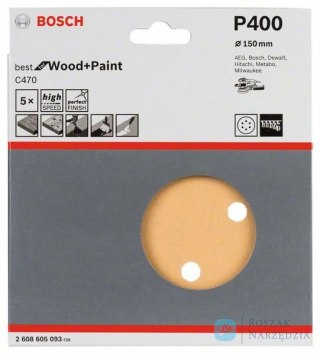 KRĄŻEK ŚCIERNY RW D150 G400 5PC. BOSCH