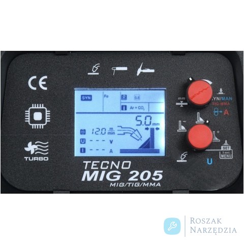 PÓŁAUTOMAT SPAWALNICZY TECNOMIG 205 LCD MIG/TIG/MMA SYNERGIC IDEAL