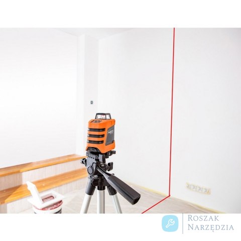 LASER PŁASZCZYZNOWY 15M 360 W POZIOMIE STATYW 1.5M CZERWONY NEO