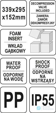 WALIZKA NARZĘDZIOWA HERMET 339*295*152MM YATO