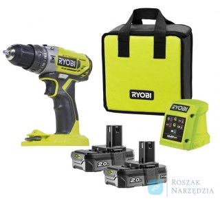 AKU. WIERTARKO-WKRĘTARKA UDAR. R18PD2-220S 18V 2*2.0AH ONE+ RYOBI