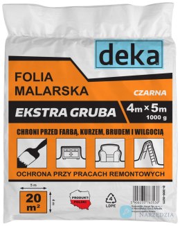 FOLIA MALARSKA EXTRA GRUBA CZARNA 4*5M 1000G DEKA